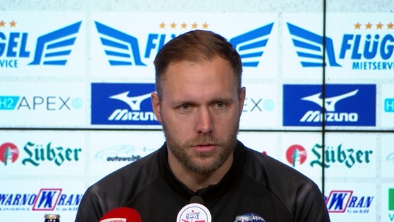 Hansa-Coach Daniel Brinkmann. © Screenshot 