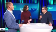 Nikolaus Kramer von der AfD und Claudia Müller von den Grünen in der NDR Wahl-Lounge © Screenshot 