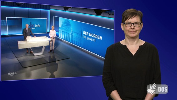 Gebärdensprachdolmetscherin Katrin Kukla © Screenshot 