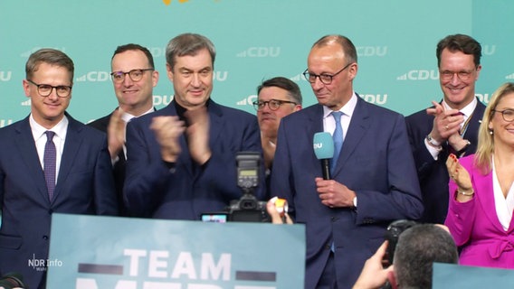 Merz, Söder und Spahn mit weiteren Unions-Kollegen. © Screenshot 