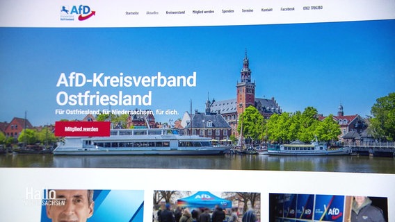 Die Website des AfD-Kreisverbands Ostfriesland. © Screenshot 