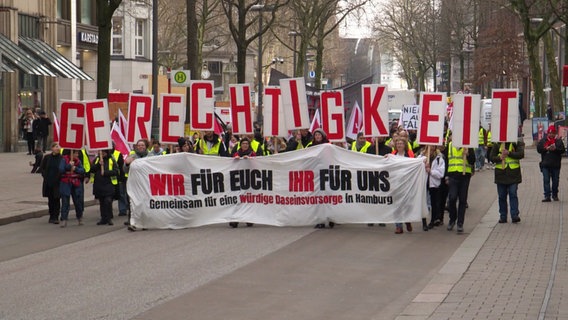 Ver.di-Demo in der Hamburger Innenstadt © Screenshot 