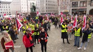 Kundgebung der Gewerkschaft ver.di auf dem Gänsemarkt in Hamburg © Screenshot 