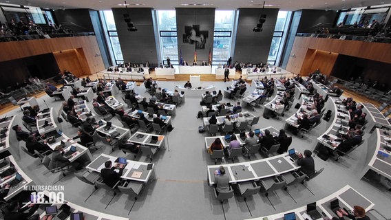 Blick in den niedersächsischen Landtag. © Screenshot 