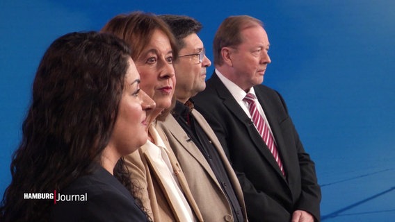 Spitzenkandidat*innen diverser Parteien diskutieren in einer Gesprächsrunde. © Screenshot 