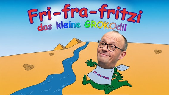 Fri-fra-fritzi (Friedrich Merz), das kleine GroKodil. (extra 3 vom 27.02.2025 im Ersten) © NDR 