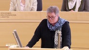 Birte Pauls, pflegepolitische Sprecherin der SPD, bei einer Rede im Landtag. © Screenshot 