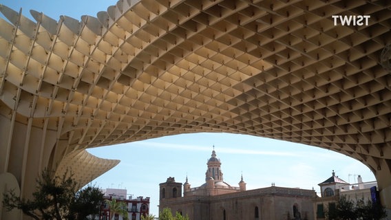 Holzkonstruktion !Metropol Parasol" in Sevilla © Screenshot 