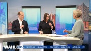 Dennis Thering (CDU) und Katarina Fegebank (Grüne) im Gespräch mit Susanne Stichler. © Screenshot 