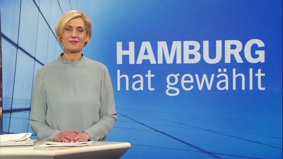 Susanne Stichler moderiert "NDR Info Wahl - Hamburg hat gewählt" © Screenshot 