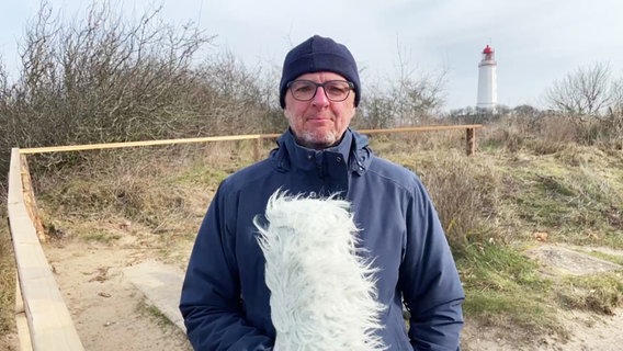 Stefan Kreobohm moderiert das Wetter von der Insel Hiddensee. © Screenshot 