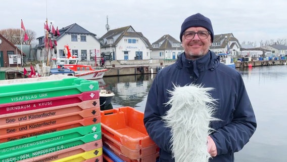 Stefan Kreibohm vom NDR Wetterstudio auf der Insel Hiddensee mit der Wettervorhersage. © Screenshot 