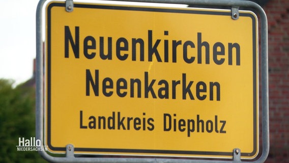 Das Ortsschild von Neuenkirchen im Landkreis Diepholz. © Screenshot 