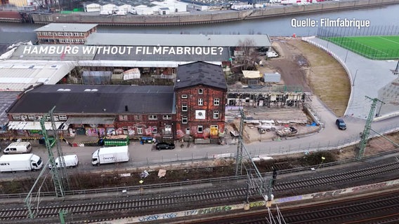 Gebäude der Filmfabrique im Oberhafen aus der Vogelperspektive. © Screenshot 