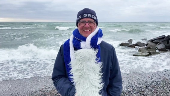 Stefan Kreibohm moderiert das Wetter von der Insel Hiddensee. © Screenshot 