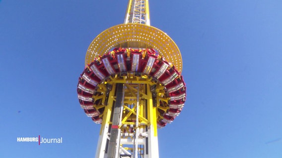 Blick auf ein Fahrgeschäft auf dem Frühlingsdom. © Screenshot 