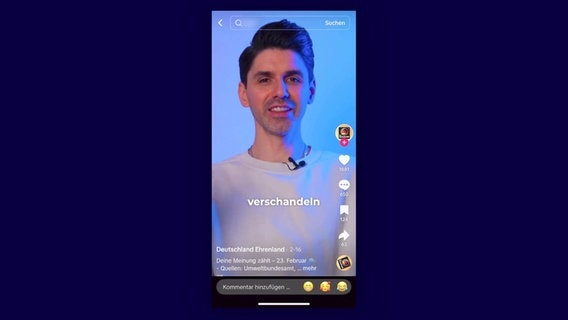 Ein Video des TikTok Accounts "Deutschland Ehrenland". © Screenshot 