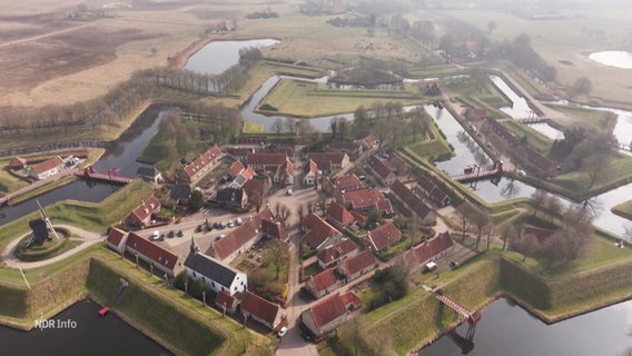 Luftaufnahme der historischen Festungsanlage in Bourtange © Screenshot 