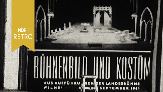 Ausstellungsplakat "Bühnenbild und Kostüm" 1961 in Wilhelmhaven  