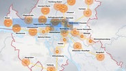 Eine Karte zeigt die Lebenserwartung in Hamburg © NDR.de 