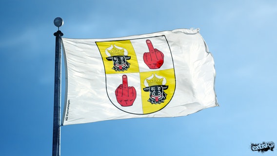 Die neue Flagge von Mecklenburg-Vorpommern nach den Wahlen  