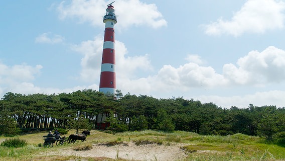 55 Meter hoch und aus Gusseisen - der Leuchtturm von Ameland, 1880 im Auftrag von König Wilhelm errichtet, ist mit seinen 15 Stockwerken eine imposante Erscheinung. © NDR/Jörg Hammermeister 