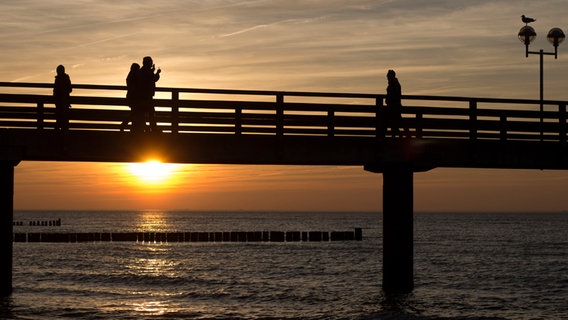 Sonnenuntergang hinter der Seebrücke in Graal-Müritz © NDR Foto: Annelie Bänsch aus Greifswald