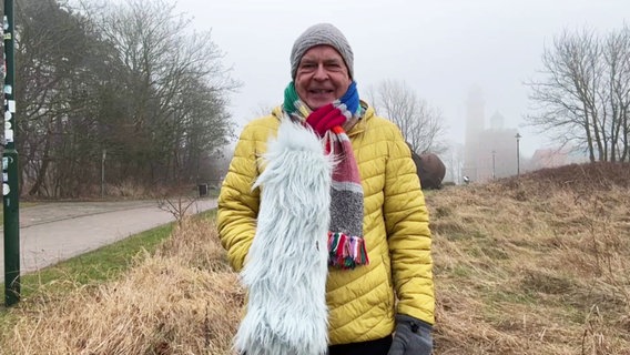 Thomas Globig vom NDR Wetterstudio am Kap Arkona auf der Insel Rügen. © Screenshot 