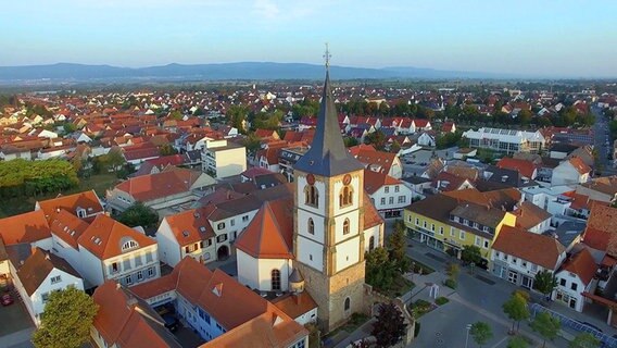 Blick auf den Ortskern von Haßloch © Screenshot 