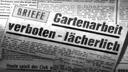 Zeitungsartikel"Gartenarbeit verboten-lächerlich" © Screenshot 