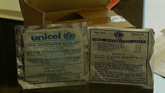 Auf dem Schwarzmarkt gekaufte Unicef-Medikamente. © Screenshot 