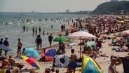 Zahlreiche Touristen und Urlauber sind am Strand in Scharbeutz. © NDR 