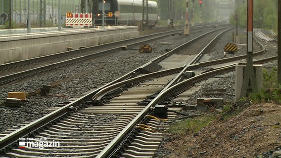 Eine Weiche zweigt sich von einem Gleis ab. © NDR 