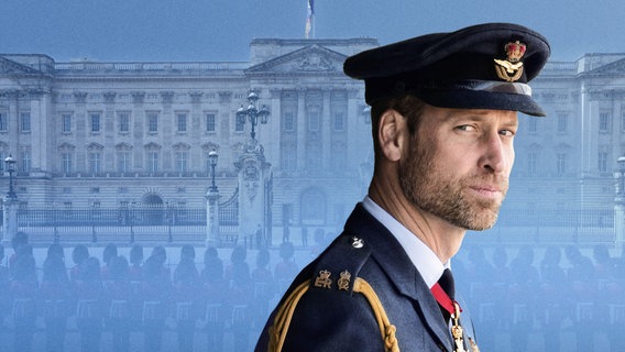 Collage: Prinz William in Uniform vor dem Buckingham Palace. © NDR/ IMAGO / i Images / picture alliance / empics | Leon Neal / picture alliance / empics | James Manning  