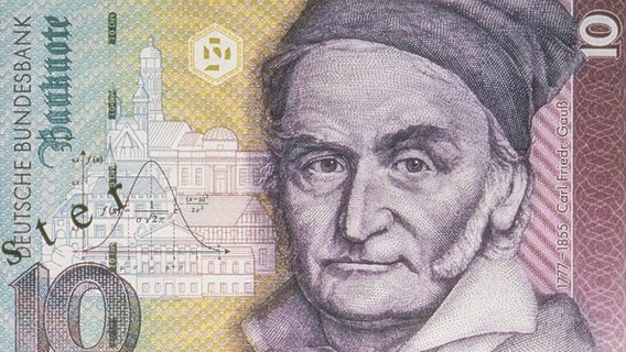 Die Vorderseite des Zehn-D-Mark-Scheins ziert der Mathematiker Carl Friedrich Gauß. © imago/teutopress 