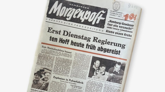 Erstausgabe der Hamburger "Mopo" vom 16. September 1949 © Hamburger Morgenpost Archiv 