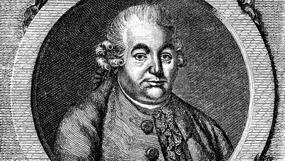 Kupferstich-Porträt des Komponisten Carl Philipp Emanuel Bach © Imago / Imagebroker 
