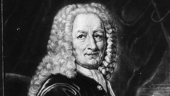 Der Arzt und Chemiker Friedrich Hoffmann (1660 bis 1742), Schabkunstblatt von Johann Jakob Haid nach einem Gemälde von Antoine Pesne. © picture-alliance / akg-images 