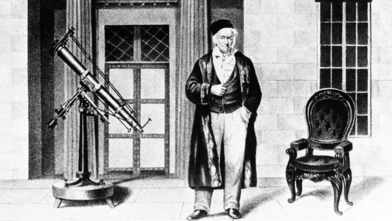 Der Wissenschaftler Carl Friedrich Gauß (1777-1855) an der Uni Göttingen (Illustration) © picture alliance / ASSOCIATED PRESS 