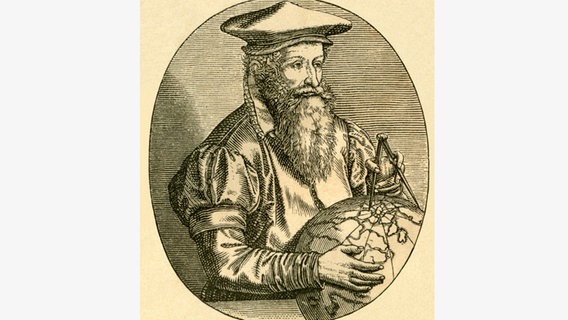 Gerhard Mercator, Geograf und Kartograf, 16. Jahrhundert. Illustration aus: "Die Welt in Bildern" von Dr. Chr. G. Hottinger, im Selbstverlag, Berlin / Straßburg 1881 © picture alliance / akg-images / Historisches Auge 