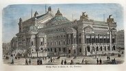 "Große Oper in Paris". - Holzstich, um 1880. Spätere Kolorierung. © picture alliance / akg-images 