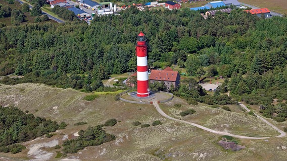 Leuchtturm auf der Insel Amrum aus der Luft gesehen (17.06.2009) © picture alliance / WILDLIFE Foto: WILDLIFE/S.E.Arndt