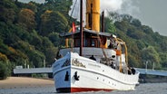 Das Dampfschiff "Schaarhörn" auf der Elbe. © Stiftung Hamburg Maritim Foto: Michael A. Schwartz