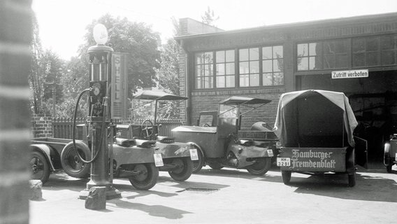 Mit den Tempo-Wagen können nicht nur Zeitungen wie das "Hamburger Fremdenblatt" ausgefahren werden. Sie kommen bei kleinen und mittelständischen Unternehmen zum Einsatz. (Aufnahme circa 1935/1936) © Daimler 