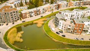 Das Quartier Jenfelder Au aus der Vogelperspektive. © NDR Foto: Luna Ragheb