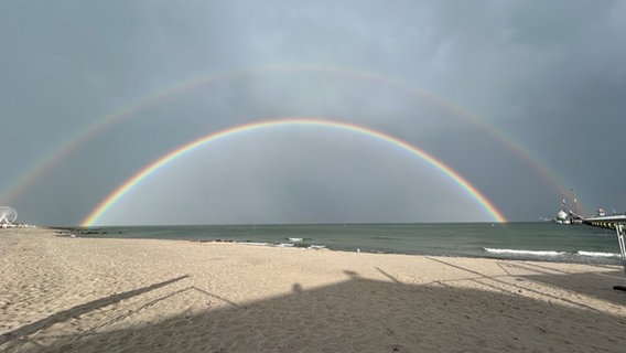 Regenbogen am Strand von Grömitz © NDR Foto: Dominik Dührsen