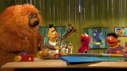 Elmo, Ernie, Bert und Samson machen zusammen Musik. © NDR Foto: Screenshot