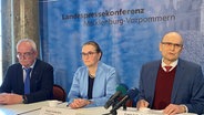 Katja Enderlein und Erwin Sellering bei der Landespressekonferenz © Stefan Ludmann 