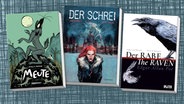 Collage der Buchcover: "Meute", "Der Schrei" und "Der Rabe" © Reprodukt Verlag / Schreiber & Leser Verlag / Splitter Verlag 