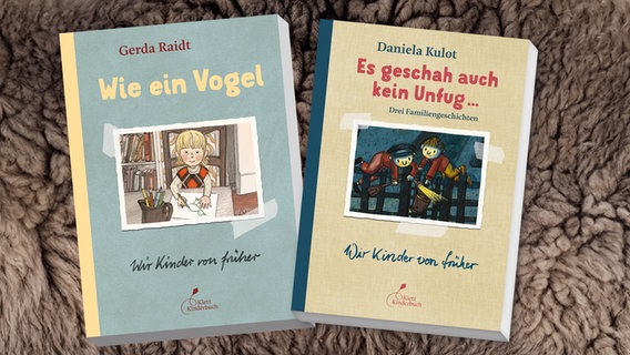 Collage der Buchcover: "Es geschah auch kein Unfug" von Daniela Kulot und "Wie ein Vogel" von Gerda Raidt © Klett Kinderbuch Verlag 